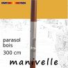 Parasol Lacanau Tournesol 300 cm Bois Manivelle : détail de la manivelle