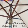 Parasol Lacanau Blanc Cassé 2x3 Bois : détail vu de dessous