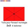 Toile Rouge Coquelicot 2x3 (rectangle 6baleines Lacanau mât central)
