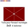 Toile Rouge Terracotta 2x3 (rectangle 6baleines Lacanau mât central)