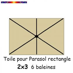 Toile pour parasol rectangle 2x3 couleur Soie grege