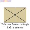 Toile Soie Grège 2x3 (rectangle 6baleines Lacanau mât central)