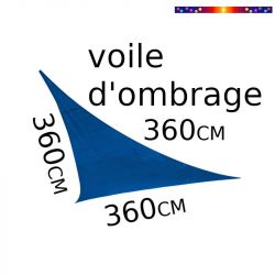 Voile Triangle 360 cm Bleu