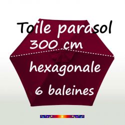 Toile de remplacement Rouge Bordeaux Ø300 cm (6 cotés-mât central Lacanau) : comment prendre la mesure de la toile