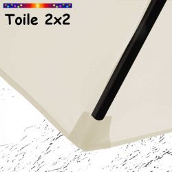 Toile de remplacement pour parasol carre 2x2 Ecru blanc cassé : coté bas de la baleine