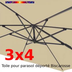 Toile 3x4 Soie Grege (Rectangle) pour Parasol Déporté Biscarrosse