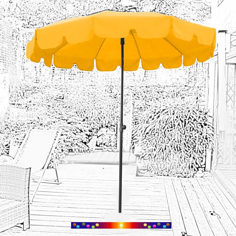 Parasol Jaune d'Or 200 cm design italien : vu de face Parasol Jaune d'Or 200 cm design italien : vu de face