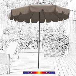 Parasol Taupe 200 cm design italien  : vu de face