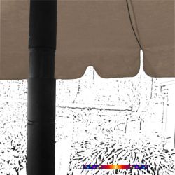 Parasol Taupe 200 cm design italien : détail de l'inclinaison du mât