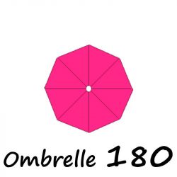 Parasol Ombrelle Rose Ø180cm 8 baleines (mât central)
