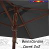 Parasol Lacanau Gris Souris 2x2 Bois&Cordon : le système d'ouverture par cordon et poulie
