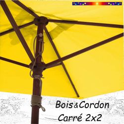 Parasol Lacanau Jaune Bouton d'Or 2x2 Bois&Cordon