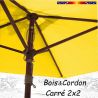 Parasol Lacanau Jaune Bouton d'Or 2x2 Bois&Cordon : le système d'ouverture par cordon et poulie