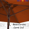 Parasol Lacanau Terracotta 2x2 Bois&Cordon : le système d'ouverture par cordon et poulie