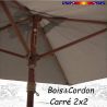 Parasol Lacanau Chamois 2x2 Bois&Cordon : le système d'ouverture par cordon et poulie