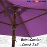 Parasol Lacanau Violette 2x2 Bois&Cordon : le système d'ouverture par cordon et poulie