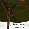 Parasol Lacanau Vert Olive 2x2 Bois&Cordon : le système d'ouverture par cordon et poulie