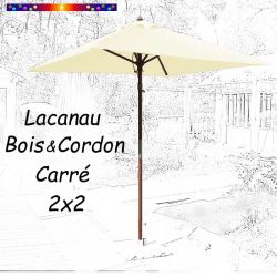 Parasol Lacanau Ecru Crème 2x2 Bois&Cordon