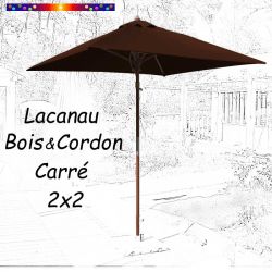 Parasol Lacanau Chocolat 2x2 Bois&Cordon