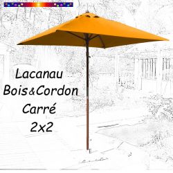 Parasol Lacanau Orange Capucine 2x2 Bois&Cordon