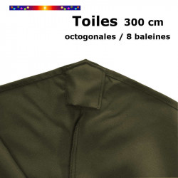 Toile Kaki Ø300 cm (8 cotés-mât central Lacanau) : le pochon pour fixation en bout de baleine