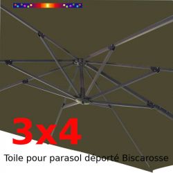 Toile 3x4 KAKI (Rectangle) pour Parasol Déporté Biscarrosse