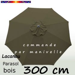 Parasol Lacanau KAKI 300 cm Bois Manivelle