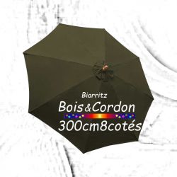 Parasol Biarritz KAKI Ø300cm Frêne&Cordon