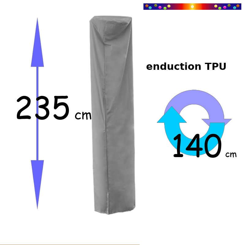 Housse TPU pour parasol déporté Hauteur 235 cm