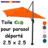Toile €c☼ Orange pour parasol déporté carré 2.5x2.5