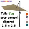 Toile €c☼ Taupe pour parasol déporté carré 2.5x2.5