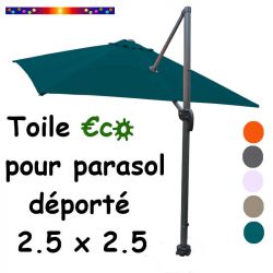 Toile €c☼ Bleu pour parasol déporté carré 2.5x2.5