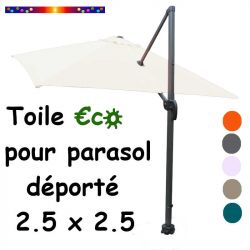 Toile €c☼ Ecru pour parasol déporté carré 2.5x2.5