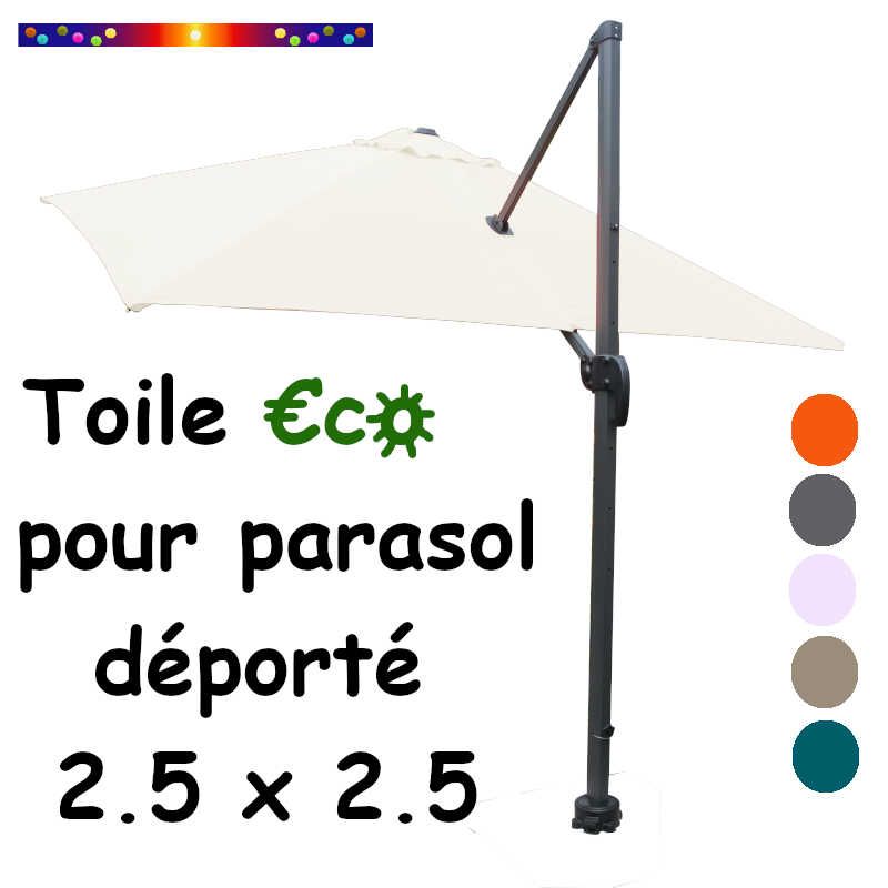 Toile €c☼ Ecru pour parasol déporté carré 2.5x2.5