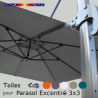Toile €c☼ Grise pour parasol déporté CARRE 3x3