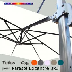 Toile €c☼ Blanc Cassé pour parasol déporté CARRE 3x3