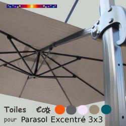 Toile €c☼ Taupe pour parasol déporté CARRE 3x3