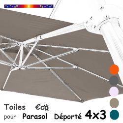 Toile €c☼ Taupe pour parasol déporté RECTANGLE 3X4