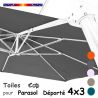 Toile €c☼ Grise pour parasol déporté RECTANGLE 3x4