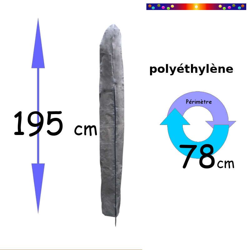 Housse (eco) parasol Hauteur 195 cm ( polyéthylène )