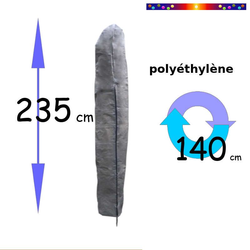 Housse (éco) pour parasol déporté 220 cm ( polyéthylène )