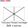 Toile Blanc 2x3 (rectangle 6baleines Lacanau mât central) : position des 6 baleines