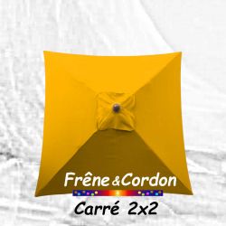 Parasol 2x2 Frêne&Cordon Jaune Tournesol : Toile Tournesol vue de dessus