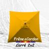 Parasol 2x2 Frêne&Cordon Jaune Tournesol : Toile Tournesol vue de dessus