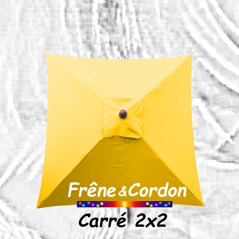 Parasol 2x2 Frêne&Cordon Jaune Bouton d'Or : Toile Bouton d'Or vue de dessus