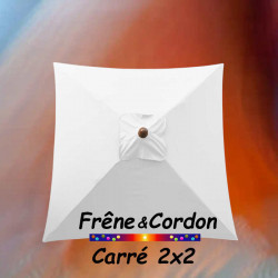 Parasol 2x2 Frêne&Cordon Blanc : Toile vue de dessus