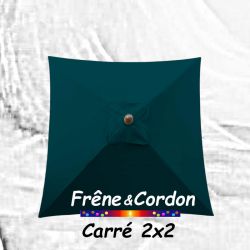 Parasol 2x2 Frêne&Cordon Bleu Océan : Toile Océan vue de dessus