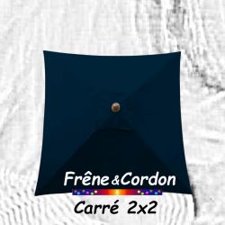 Parasol 2x2 Frêne&Cordon Bleu Marine : Toile Marine vue de dessus