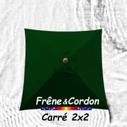 Parasol 2x2 Frêne&Cordon Vert Pinède : Toile Pinède vue de dessus