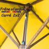 Parasol 2x2 Frêne&Cordon Jaune Bouton d'Or : les poulies et cordon